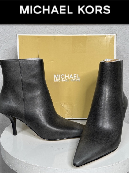 Michael Kors Shoes - MICHAEL KORS SELENA HEELED BOOTIE STORM OMBRÉ GRAY BURNISHED LEATHER **NIB**
